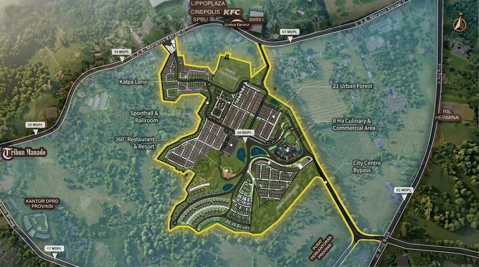 Master-planned estate site drawing in Kairagi, Manado